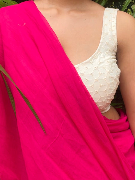 Roohi Off White Scoop Neck Blouse