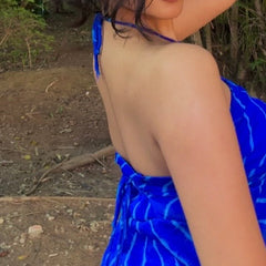 Evaara Blue Leheriya Mermaid Top (Padded)