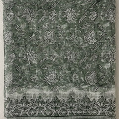 Mint Green Kota Doria Hand Block Printed Unstitched Suit Set