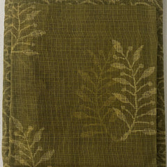 Olive Yellow Kota Doria Hand Block Printed Unstitched Suit Set