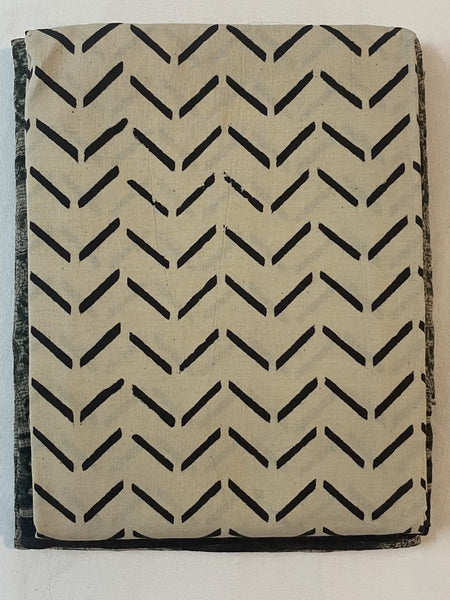 Hunter Green Kota Doria Hand Block Printed Unstitched Suit Set