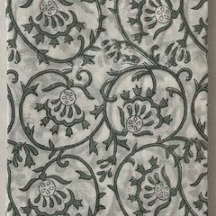 Pista Green Kota Doria Hand Block Printed Unstitched Suit Set
