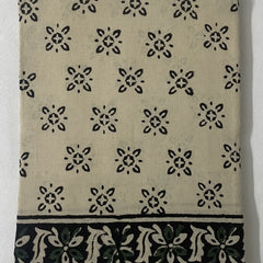 Hunter Green Kota Doria Flower Hand Block Printed Unstitched Suit Set