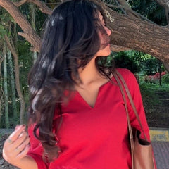 Amara Red Cotton Straight Kurta Set