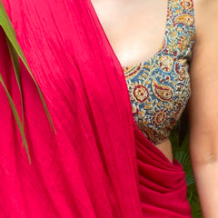 Rekhta Kalamkari Leaf Neck Blouse