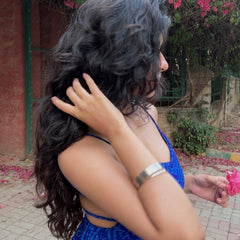 Mira Blue Bandhani Flowy Tie Back Top