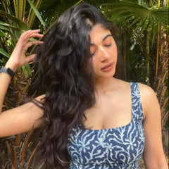 Aavya Hand Block Printed Closed Back Tie Top
