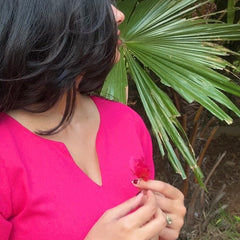 Roop Pink Cotton Straight Kurta Set