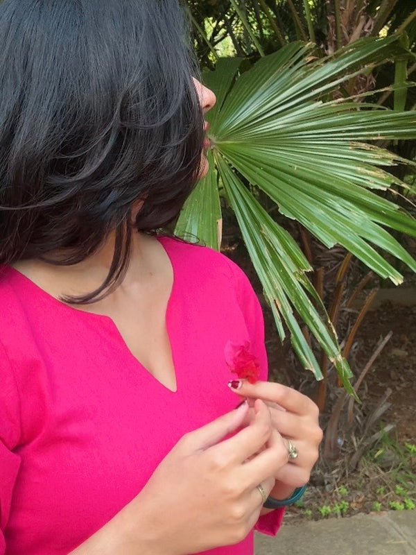 Roop Pink Cotton Straight Kurta Set