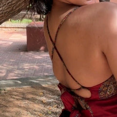 Aanya Red Cut Out Top