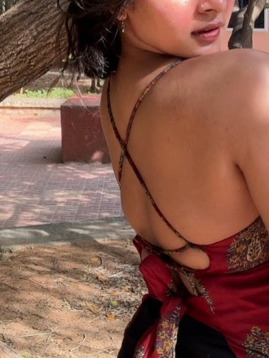 Aanya Red Cut Out Top