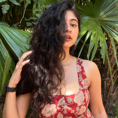 Gul Bagru Hand Block Printed Closed Back Tie- Top