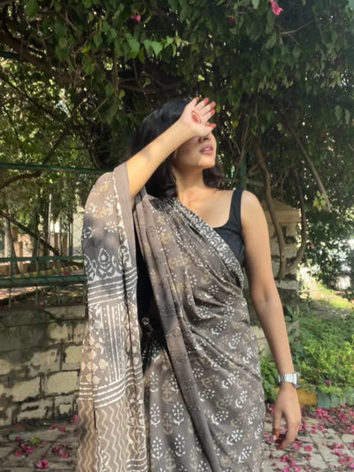 Bhoomi Daabu Hand Block Print Pure Cotton Saree