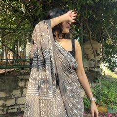 Bhoomi Daabu Hand Block Print Pure Cotton Saree