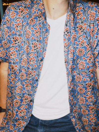 French Blue and Red Shirt