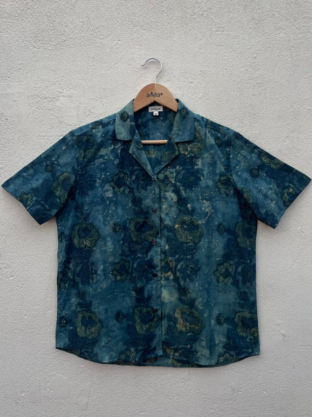 Premium Jade Green and Blue Ajrakh Printed Shirt