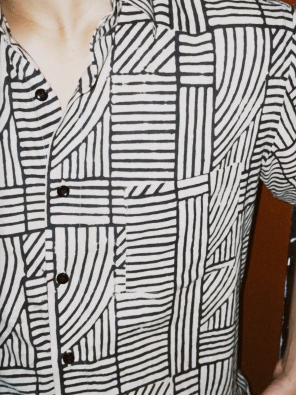 Classic Black & Cream Abstract Shirt