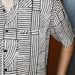 Classic Black & Cream Abstract Shirt