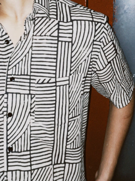 Classic Black & Cream Abstract Shirt
