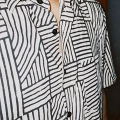 Classic Black & Cream Abstract Shirt