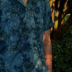 Premium Jade Green and Blue Ajrakh Printed Shirt