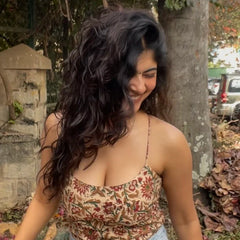 Vanya Hand Block Printed Criss-Cross Back Top