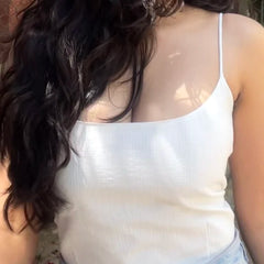 Noorie: White Threadwork Criss-Cross Back Top