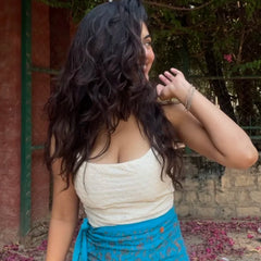 Roohi Off White Criss-Cross Back Top