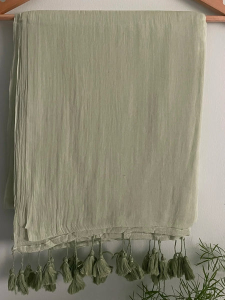 Kaira Pistachio Green Handwoven Mul Mul Cotton Saree