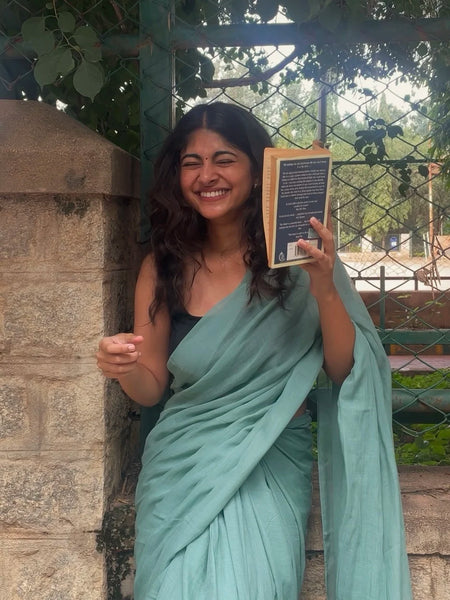 Aravi Persian Green Handwoven Mul Mul Cotton Saree