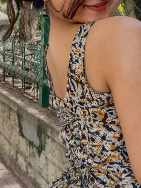 Reha Kalamkari Closed Back Tie- Top