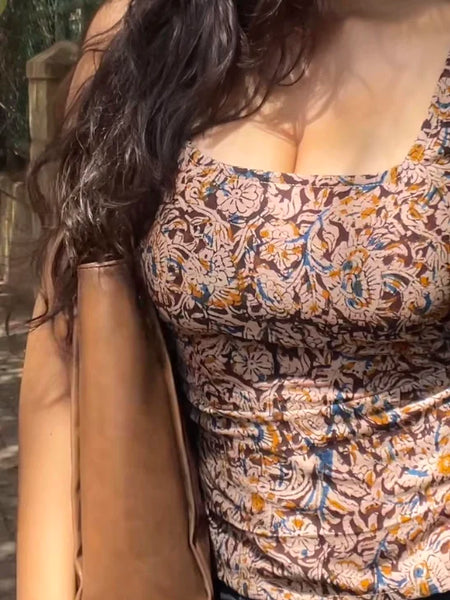 Meher Kalamkari Closed Back Tie- Top
