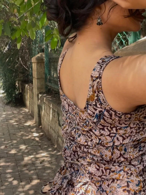 Meher Kalamkari Closed Back Tie- Top
