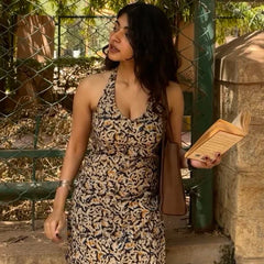 Reha Kalamkari Halter Neck Kurti