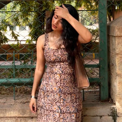 Meher Kalamkari Tie- Back Kurti