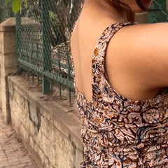 Meher Kalamkari Tie- Back Kurti