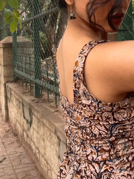 Meher Kalamkari Tie- Back Kurti