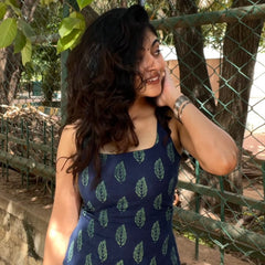 Vanika Hand Block Printed Closed Back Tie- Top