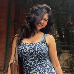 Aavya Hand Block Printed Closed Back Tie Top