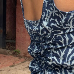 Aavya Hand Block Printed Closed Back Tie Top
